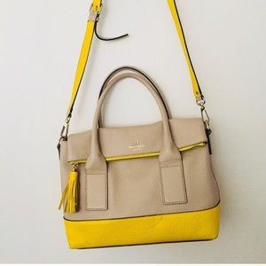 Kate Spade tan and yellow satchel
